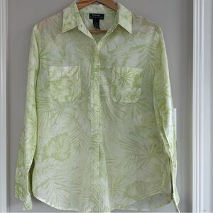 Ralph Lauren Green Leaf Print Blouse